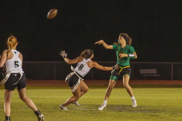 Yulee High School flag football took on Nease on March 31. Photo by Ashley Chandler/News-Leader