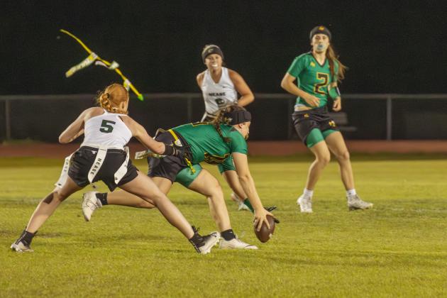Yulee High School flag football took on Nease on March 31. Photo by Ashley Chandler/News-Leader
