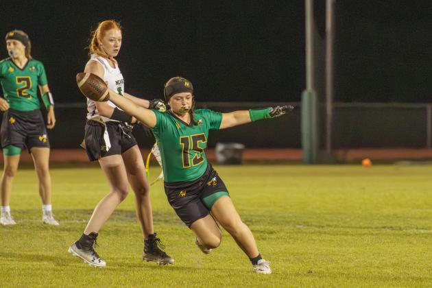 Yulee High School flag football took on Nease on March 31. Photo by Ashley Chandler/News-Leader