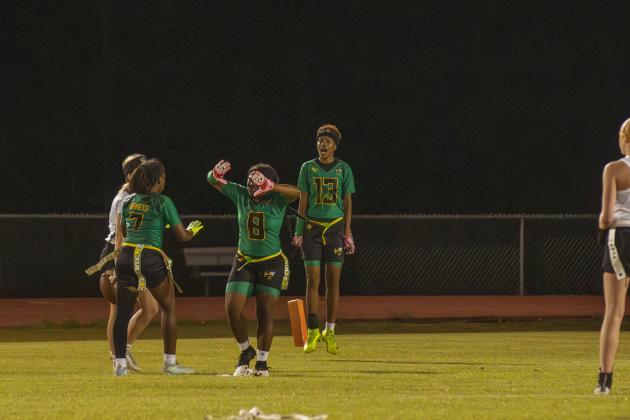 Yulee High School flag football took on Nease on March 31. Photo by Ashley Chandler/News-Leader