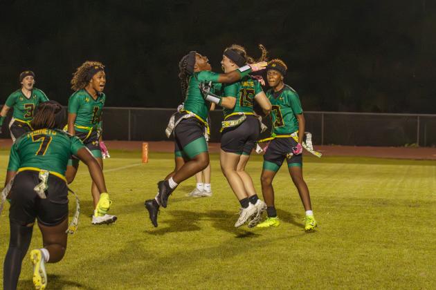 Yulee High School flag football took on Nease on March 31. Photo by Ashley Chandler/News-Leader