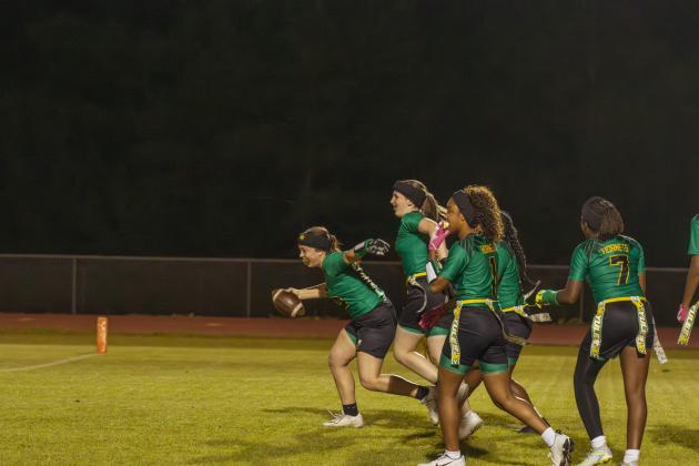 Yulee High School flag football took on Nease on March 31. Photo by Ashley Chandler/News-Leader