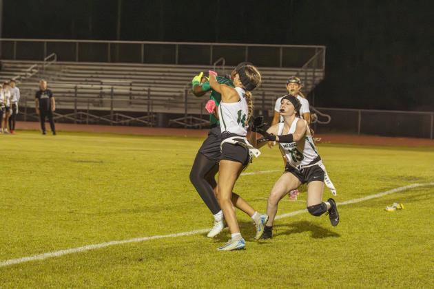 Yulee High School flag football took on Nease on March 31. Photo by Ashley Chandler/News-Leader