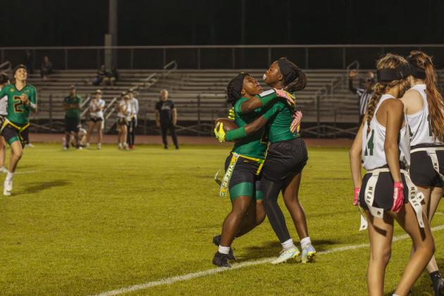 Yulee High School flag football took on Nease on March 31. Photo by Ashley Chandler/News-Leader