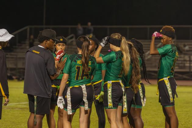Yulee High School flag football took on Nease on March 31. Photo by Ashley Chandler/News-Leader