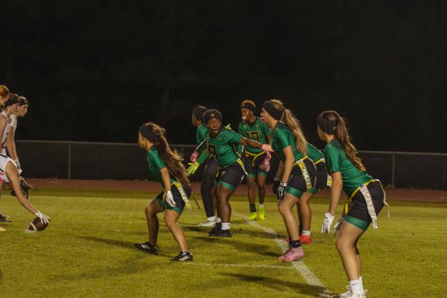 Yulee High School flag football took on Nease on March 31. Photo by Ashley Chandler/News-Leader