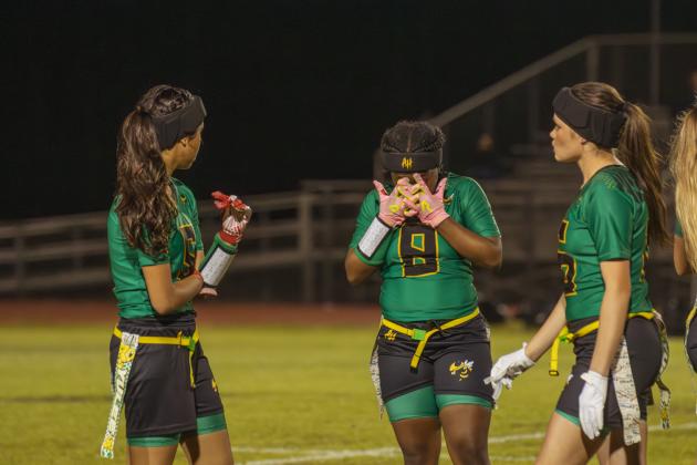 Yulee High School flag football took on Nease on March 31. Photo by Ashley Chandler/News-Leader