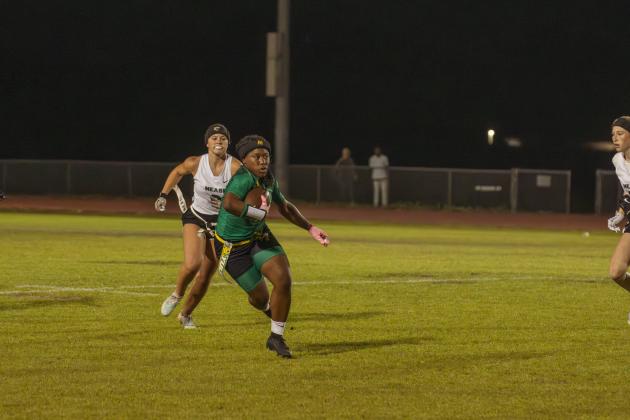 Yulee High School flag football took on Nease on March 31. Photo by Ashley Chandler/News-Leader