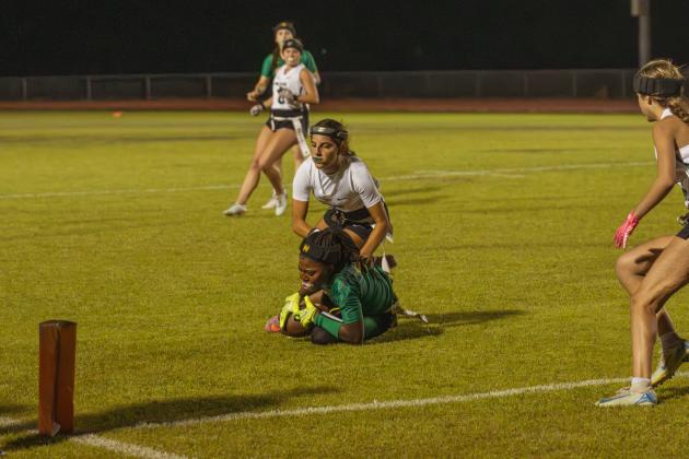 Yulee High School flag football took on Nease on March 31. Photo by Ashley Chandler/News-Leader