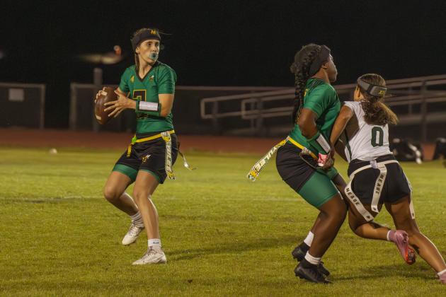 Yulee High School flag football took on Nease on March 31. Photo by Ashley Chandler/News-Leader