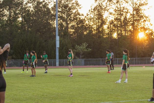 Yulee High School flag football took on Nease on March 31. Photo by Ashley Chandler/News-Leader