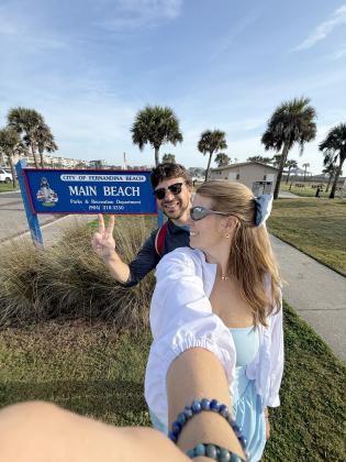 Brady Nelson and Megan Farrell-Nelson at Main Beach. Submitted
