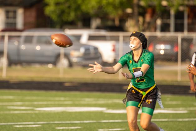 Brooke Reid throws a sideways pass in Tuesday’s game. Photo by Nick Blank/News-Leader