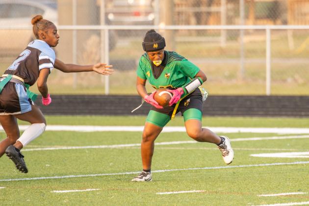 Dennia Wright carries the ball Tuesday in a district matchup. Photo by Nick Blank/News-Leader