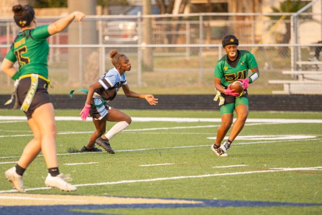 Dennia Wright carries the ball Tuesday in a district matchup. Photo by Nick Blank/News-Leader