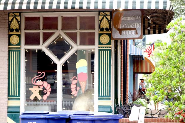 Art work painted by the FBHS National Art Honor Society on the downtown businesses as part of their annual fundraiser with the Fernandina Beach Main Street organization. By Marisa DeMar News-Leader