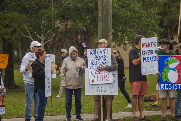 Organizers of a local ‘No Kings’ demonstration said more than 1,000 people came out for Saturday’s protest. Photo Ashley Chandler/News-Leader