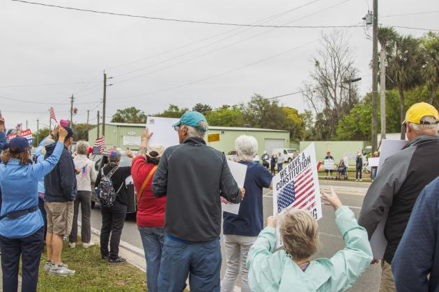 Organizers of a local ‘No Kings’ demonstration said more than 1,000 people came out for Saturday’s protest. Photo Ashley Chandler/News-Leader