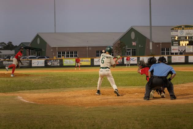 The Hornets celebrate following a three-run homerun by Daylon Adams in Tuesday’s 10-3 district tournament quarterfinal win over Terry Parker.