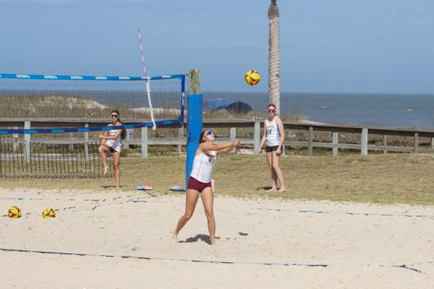 Fernandina Beach, Yulee and West Nassau high school beach volleyball teams competed against each other April 10 at Main Beach. Photo by Ashley Chandler/News-Leader