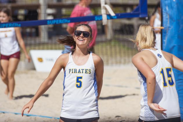 Fernandina Beach, Yulee and West Nassau high school beach volleyball teams competed against each other April 10 at Main Beach. Photo by Ashley Chandler/News-Leader
