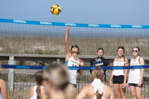 Fernandina Beach, Yulee and West Nassau high school beach volleyball teams competed against each other April 10 at Main Beach. Photo by Ashley Chandler/News-Leader
