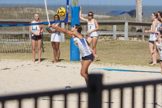 Fernandina Beach, Yulee and West Nassau high school beach volleyball teams competed against each other April 10 at Main Beach. Photo by Ashley Chandler/News-Leader