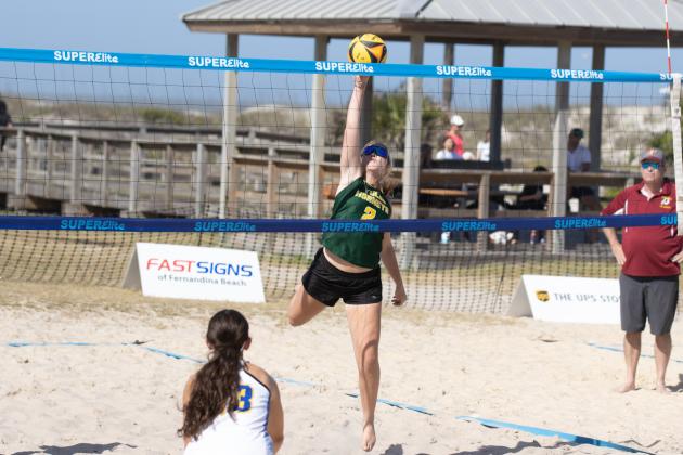 Fernandina Beach, Yulee and West Nassau high school beach volleyball teams competed against each other April 10 at Main Beach. Photo by Ashley Chandler/News-Leader