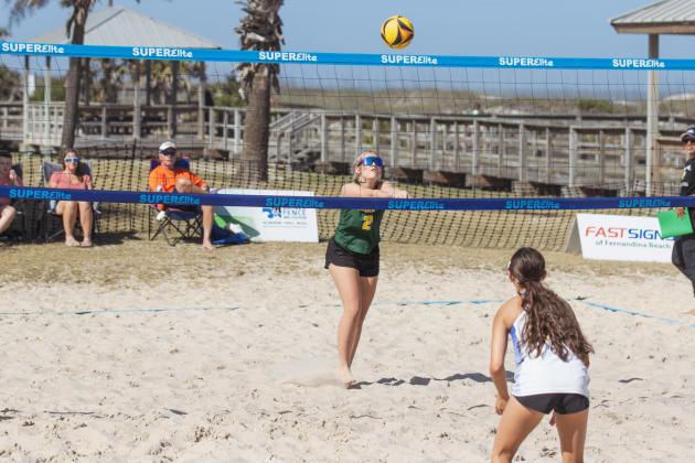Fernandina Beach, Yulee and West Nassau high school beach volleyball teams competed against each other April 10 at Main Beach. Photo by Ashley Chandler/News-Leader