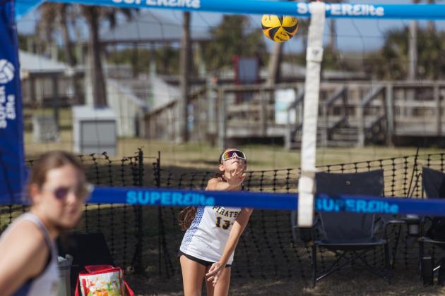 Fernandina Beach, Yulee and West Nassau high school beach volleyball teams competed against each other April 10 at Main Beach. Photo by Ashley Chandler/News-Leader