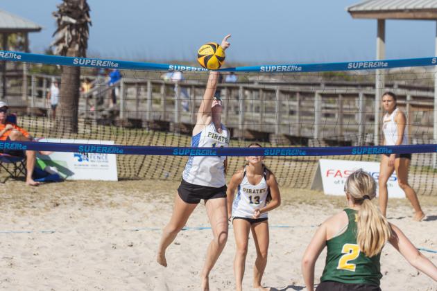 Fernandina Beach, Yulee and West Nassau high school beach volleyball teams competed against each other April 10 at Main Beach. Photo by Ashley Chandler/News-Leader