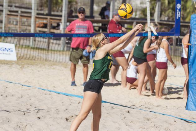 Fernandina Beach, Yulee and West Nassau high school beach volleyball teams competed against each other April 10 at Main Beach. Photo by Ashley Chandler/News-Leader