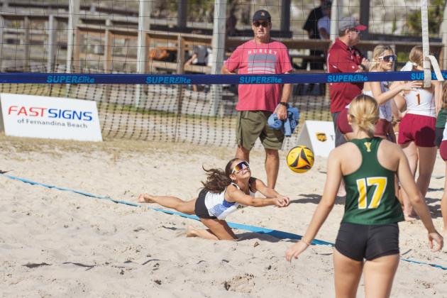 Fernandina Beach, Yulee and West Nassau high school beach volleyball teams competed against each other April 10 at Main Beach. Photo by Ashley Chandler/News-Leader