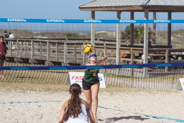 Fernandina Beach, Yulee and West Nassau high school beach volleyball teams competed against each other April 10 at Main Beach. Photo by Ashley Chandler/News-Leader