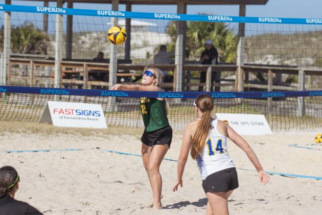 Fernandina Beach, Yulee and West Nassau high school beach volleyball teams competed against each other April 10 at Main Beach. Photo by Ashley Chandler/News-Leader