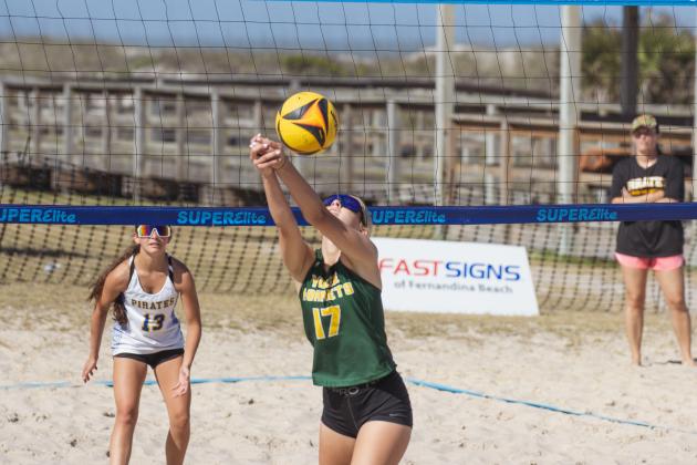 Fernandina Beach, Yulee and West Nassau high school beach volleyball teams competed against each other April 10 at Main Beach. Photo by Ashley Chandler/News-Leader