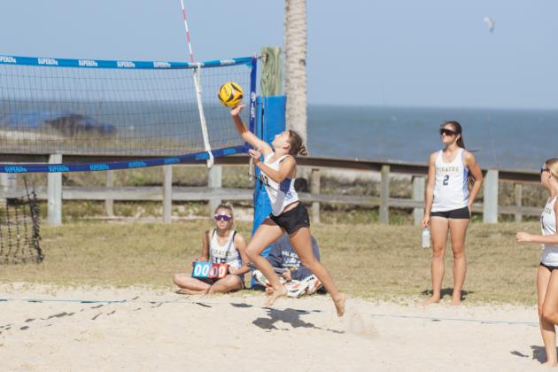 Fernandina Beach, Yulee and West Nassau high school beach volleyball teams competed against each other April 10 at Main Beach. Photo by Ashley Chandler/News-Leader