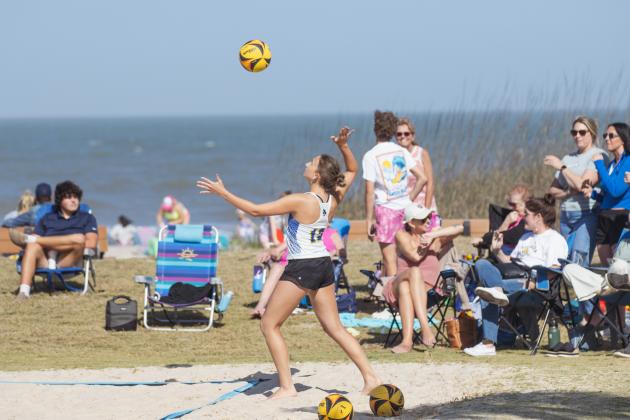 Fernandina Beach, Yulee and West Nassau high school beach volleyball teams competed against each other April 10 at Main Beach. Photo by Ashley Chandler/News-Leader