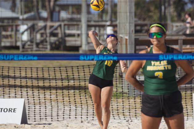Fernandina Beach, Yulee and West Nassau high school beach volleyball teams competed against each other April 10 at Main Beach. Photo by Ashley Chandler/News-Leader
