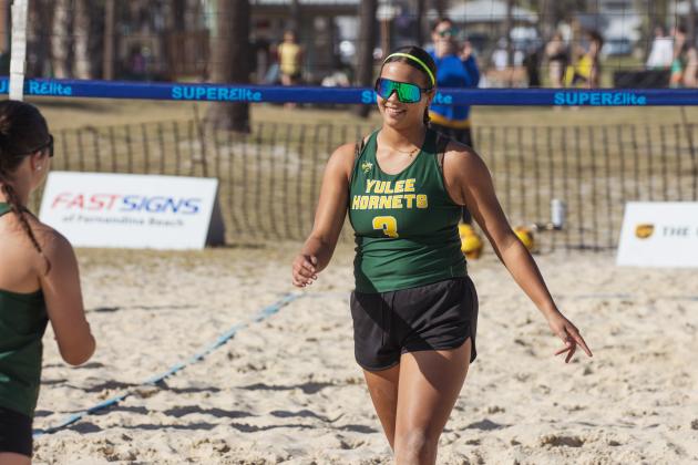 Fernandina Beach, Yulee and West Nassau high school beach volleyball teams competed against each other April 10 at Main Beach. Photo by Ashley Chandler/News-Leader
