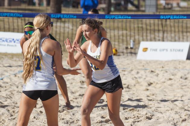 Fernandina Beach, Yulee and West Nassau high school beach volleyball teams competed against each other April 10 at Main Beach. Photo by Ashley Chandler/News-Leader