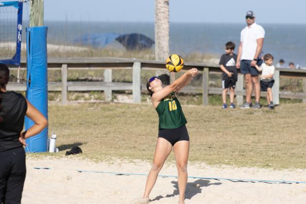 Fernandina Beach, Yulee and West Nassau high school beach volleyball teams competed against each other April 10 at Main Beach. Photo by Ashley Chandler/News-Leader