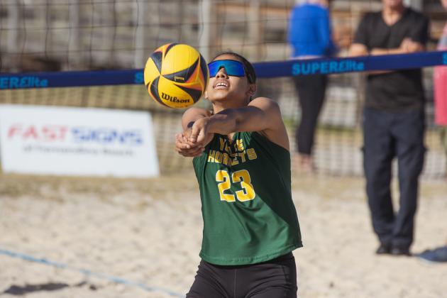 Fernandina Beach, Yulee and West Nassau high school beach volleyball teams competed against each other April 10 at Main Beach. Photo by Ashley Chandler/News-Leader
