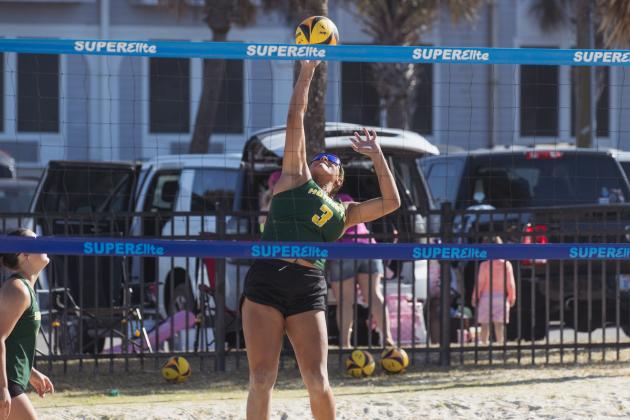 Fernandina Beach, Yulee and West Nassau high school beach volleyball teams competed against each other April 10 at Main Beach. Photo by Ashley Chandler/News-Leader
