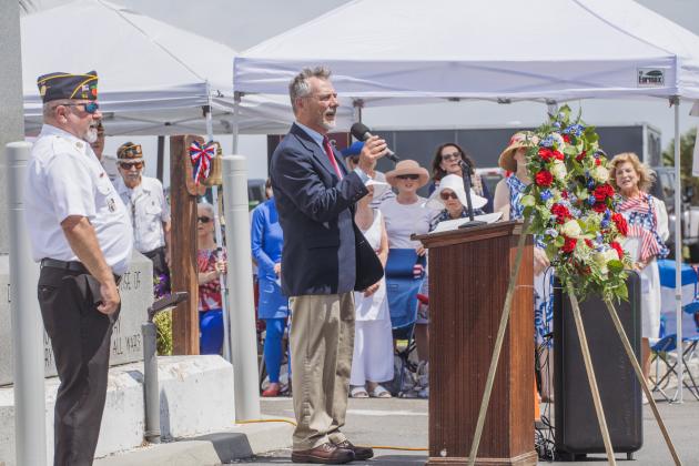 Ed Cook sings the National Anthem. Nick Blank/News-Leader