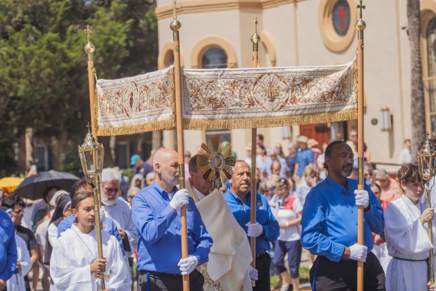 More than 800 people participated in the National Eucharistic Pilgrimage on Monday in Fernandina Beach. Nick Blank/News-Leader