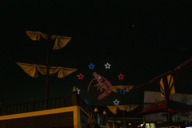 The first-ever Shrimp Fest drone show was held Friday. Photo by Ashley Chandler/News-Leader