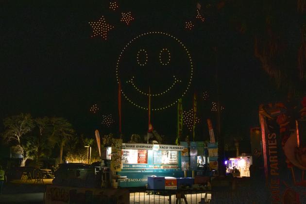 The first-ever Shrimp Fest drone show was held Friday. Photo by Ashley Chandler/News-Leader