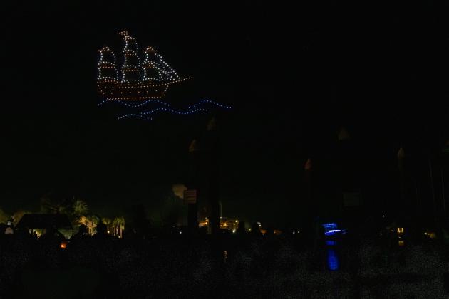 The first-ever Shrimp Fest drone show was held Friday. Photo by Ashley Chandler/News-Leader