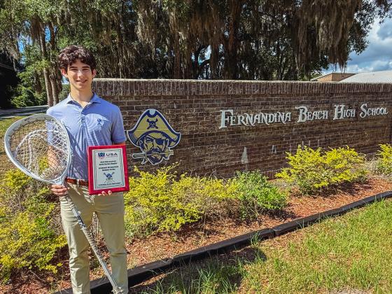 Fernandina Beach lacrosse player and Class of 2026 Salutatorian Dominic Cortes was named an USA Lacrosse North Florida Chapter Academic All-American. Photo by Nick Blank/News-Leader
